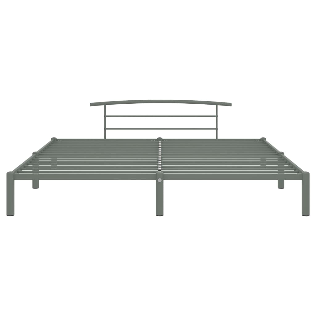 284667 vidaXL Bed Frame without Mattress Grey Metal 180x200 cm Super King